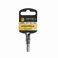 Насадка ER-93505H 1/4" DR 6-гранная 7мм (с держателем) ЭВРИКА 1/240